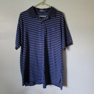 Polo by Ralph Lauren Shirt Men's XL Blue Striped Short Sleeve Button Collared